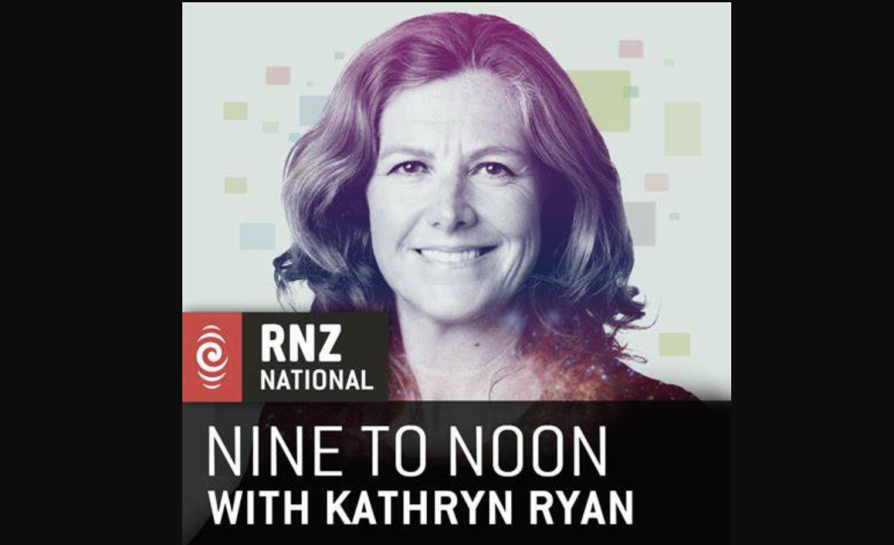Thumbnail image of Kathryn Ryan with text displaying RNZ Nine to Noon with Kathryn Ryan